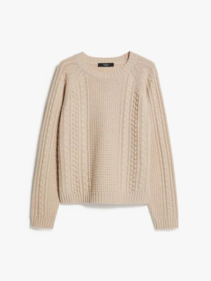 Woman Wool Yarn Sweater Beige Maxmara Knitwear And Sweatshirts Woman Wool Yarn Sweater Beige Maxmara Knitwear And Sweatshirts