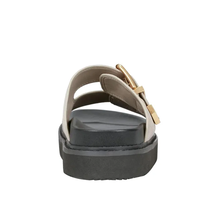 Women Amirra Buckle Slide Sandal Taupe Suede Marc Fisher Mules and Slides