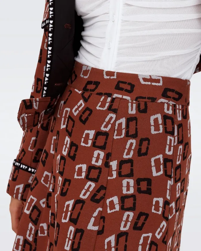 Women Aphrodite Skirt Chain Spots Brown DVF Skirts