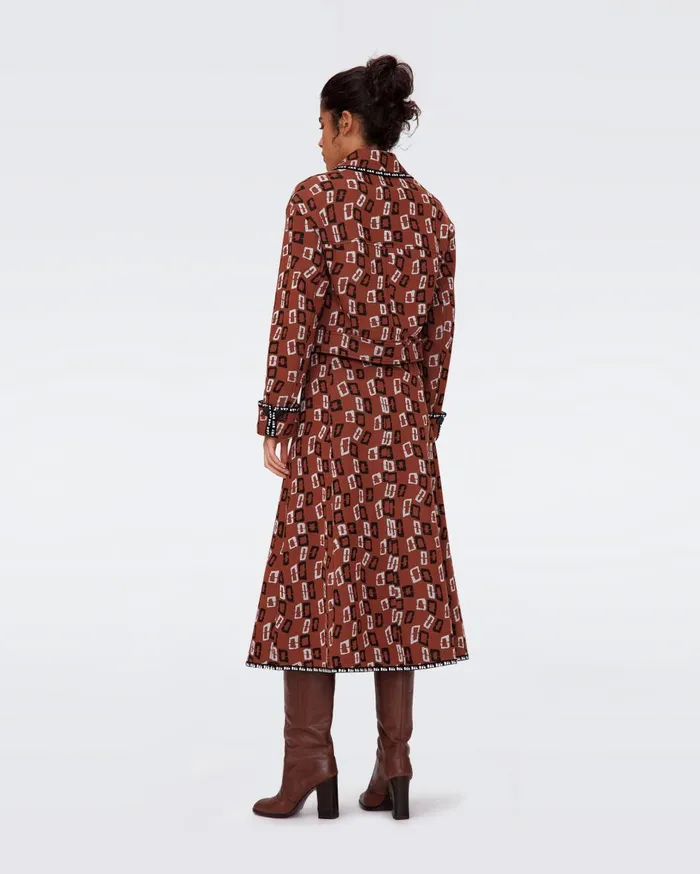Women Aphrodite Skirt Chain Spots Brown DVF Skirts