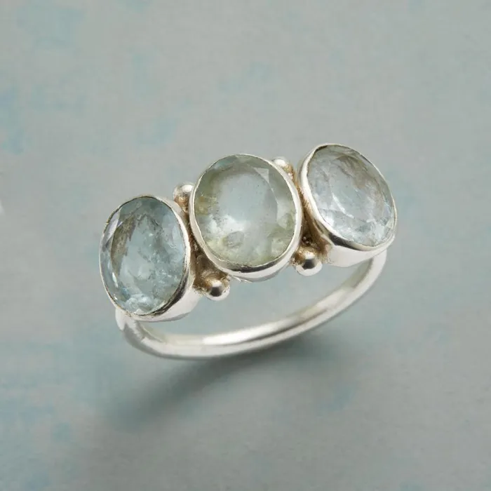 Women Aqua Trifecta Ring Sundance Catalog Rings