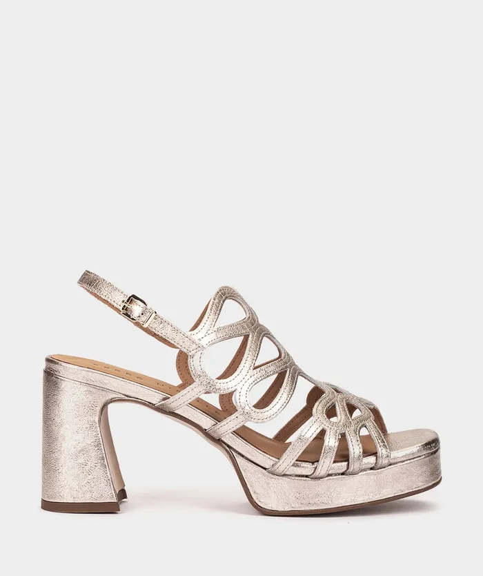 Women Asan Metallic 8211 Heeled Sandals Pedro Miralles