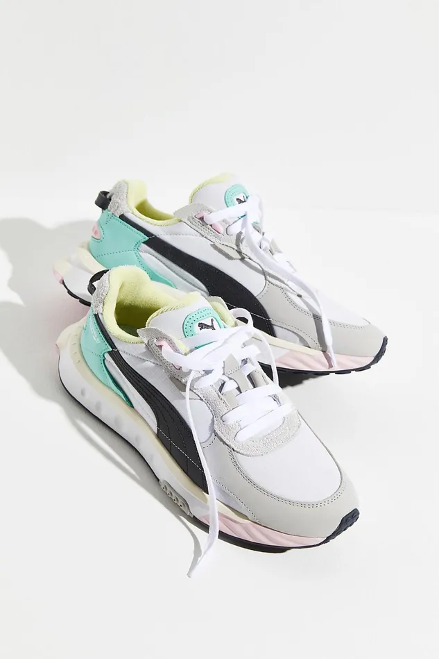 Women Athletic Shoes Free People Wild Rider Layers Sneakers White Ebony