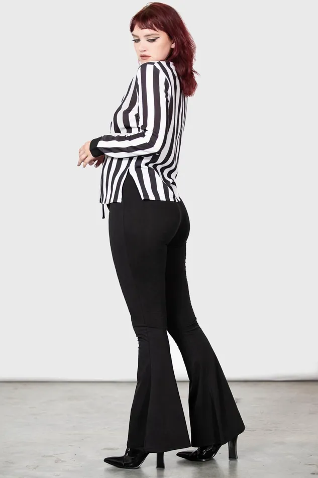 Women Basics Killstar Stripe Down Shirt