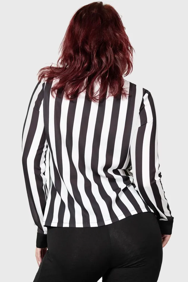 Women Basics Killstar Stripe Down Shirt