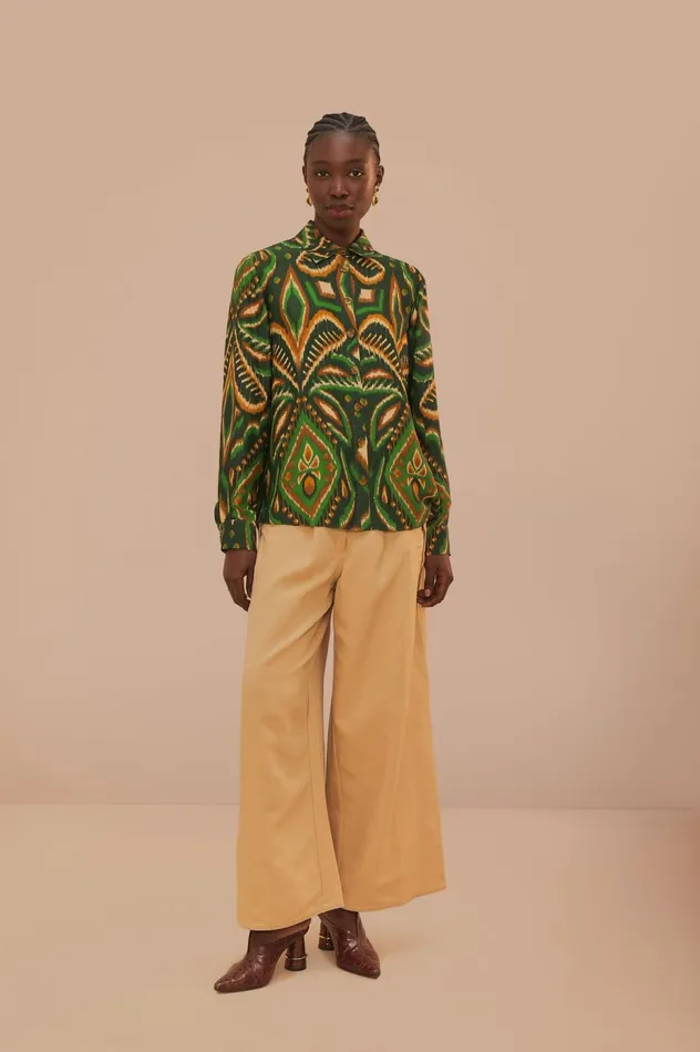 Women Beige Topstitch Low Waist Pants Beige FARM Rio Pants