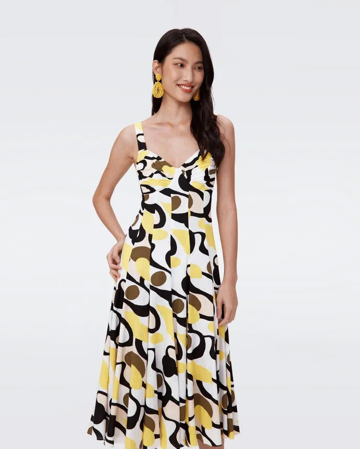 Women Beth Dress Mirage Yellow DVF Dresses