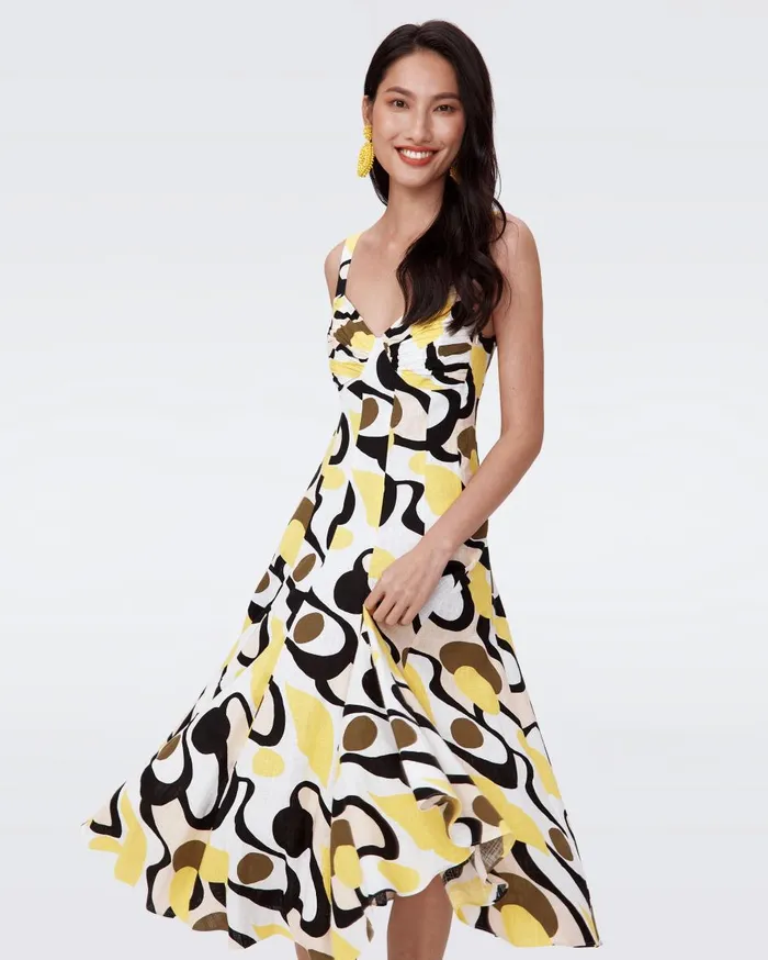 Women Beth Dress Mirage Yellow DVF Dresses
