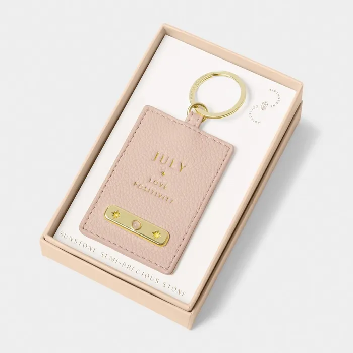 Women Birthstone Collection Katie Loxton July Birthstone Keyring In Nude Pink