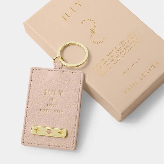 Women Birthstone Collection Katie Loxton July Birthstone Keyring In Nude Pink
