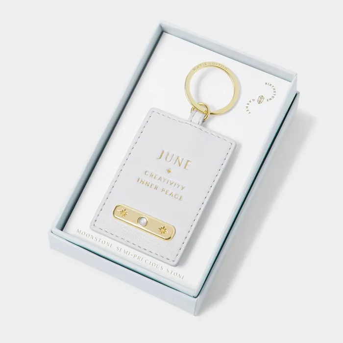 Women Birthstone Collection Katie Loxton June Birthstone Keyring In Powder Blue