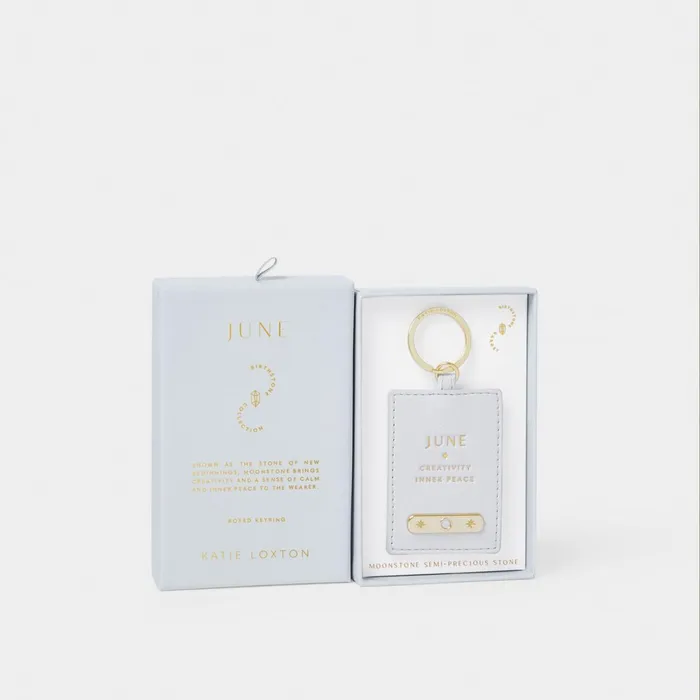 Women Birthstone Collection Katie Loxton June Birthstone Keyring In Powder Blue