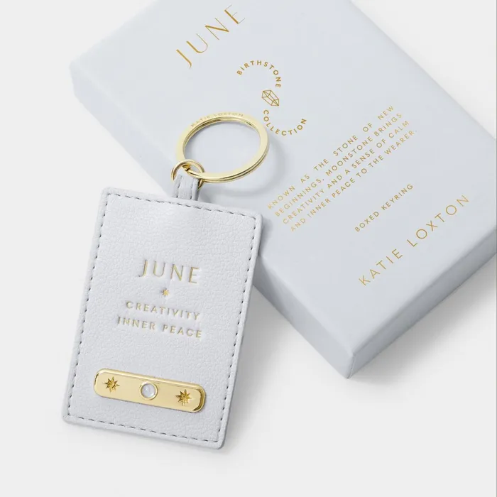Women Birthstone Collection Katie Loxton June Birthstone Keyring In Powder Blue