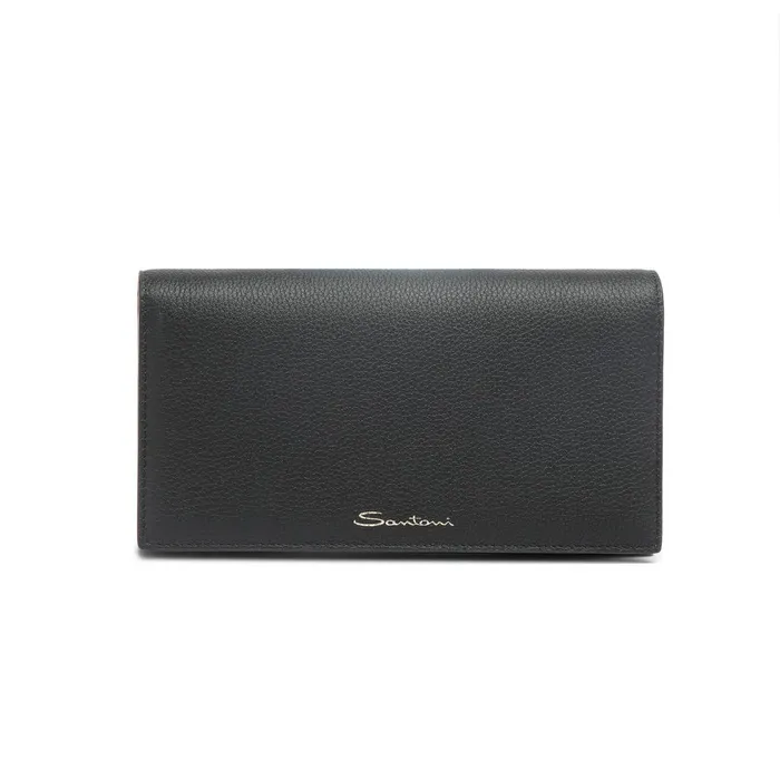 Women Black Leather Crossbody Bag Santoni Bags