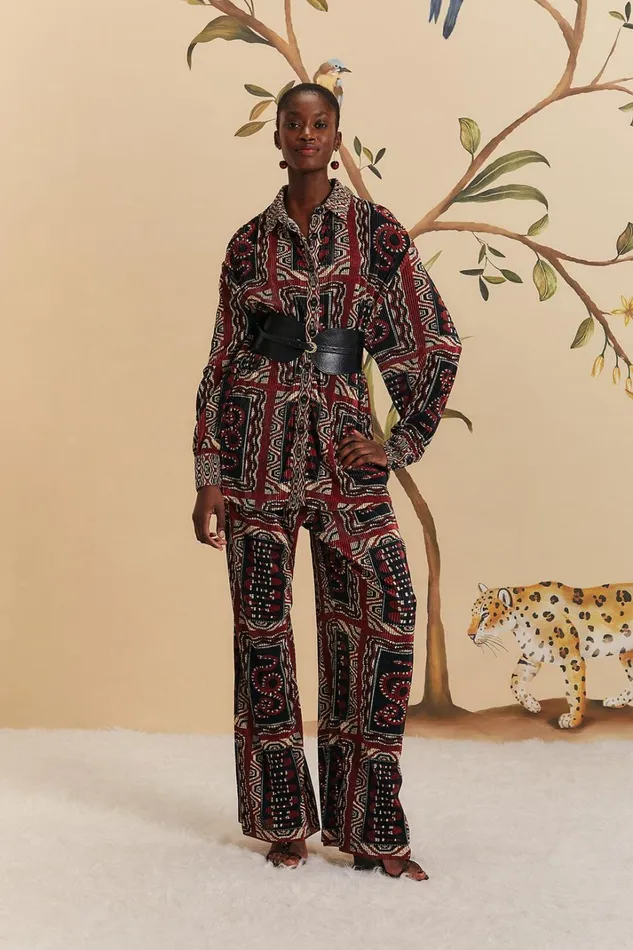 Women Black Snake Scarves Pleated Pants Snake Scarves Black FARM Rio Pants