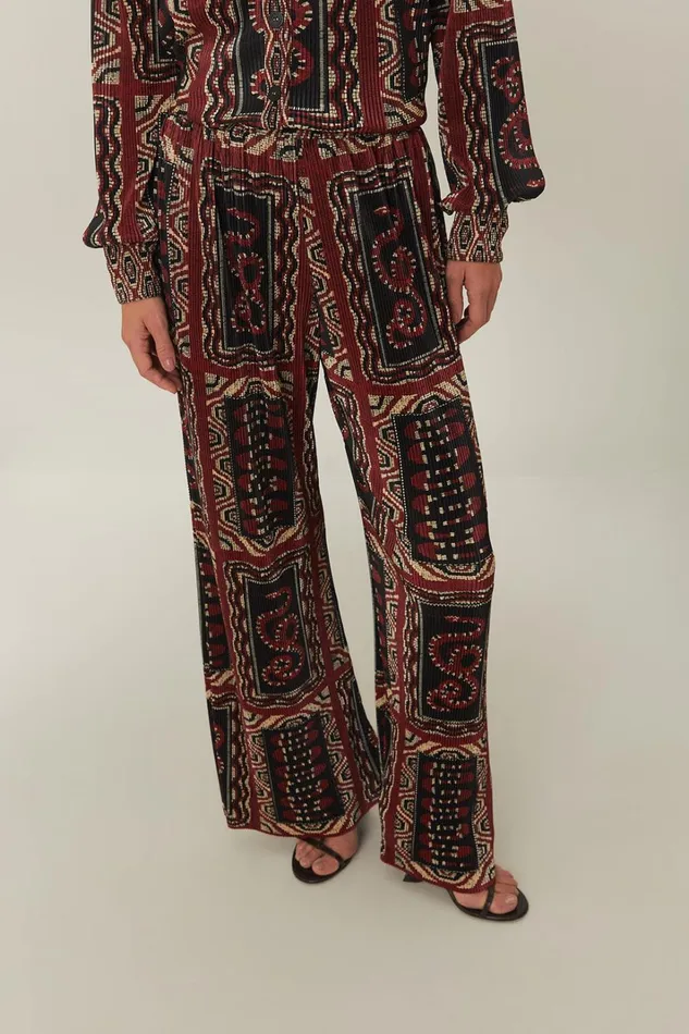 Women Black Snake Scarves Pleated Pants Snake Scarves Black FARM Rio Pants