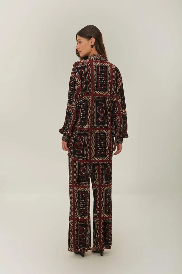 Women Black Snake Scarves Pleated Pants Snake Scarves Black FARM Rio Pants