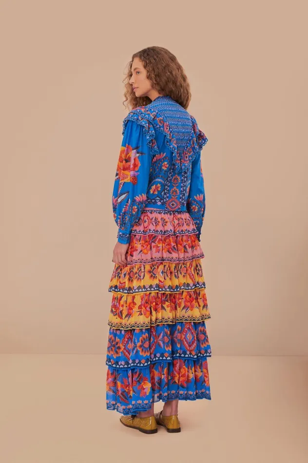 Women Blue Lucy Floral Ainika Maxi Skirt Lucy Floral Ainika FARM Rio Skirts