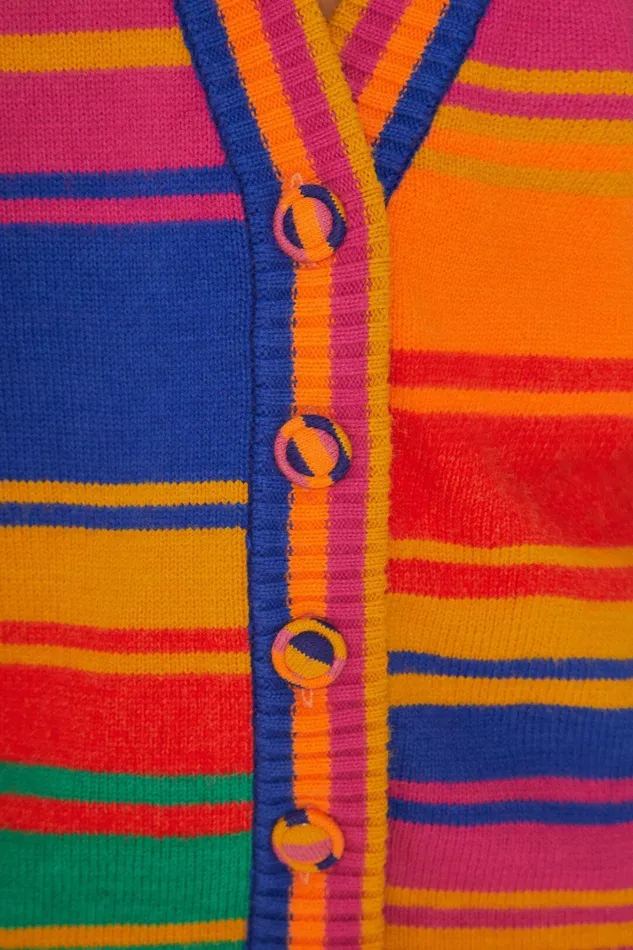 Women Bold Stripes Knit Cardigan Bold Stripes FARM Rio Cardigans
