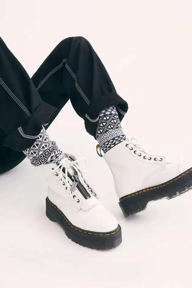 Women Boots Free People Dr Martens Sinclair Zip Front Boots White