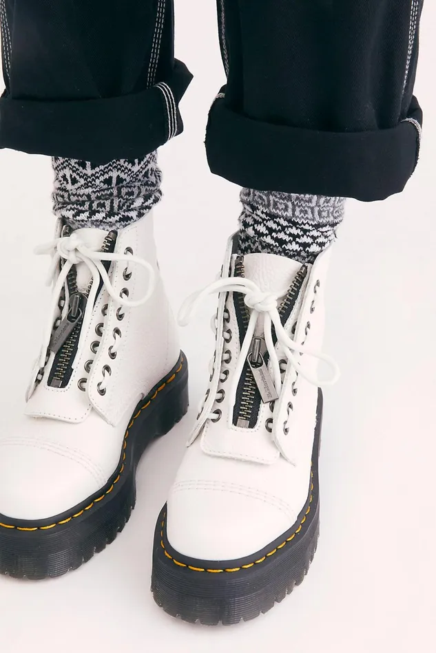 Women Boots Free People Dr Martens Sinclair Zip Front Boots White