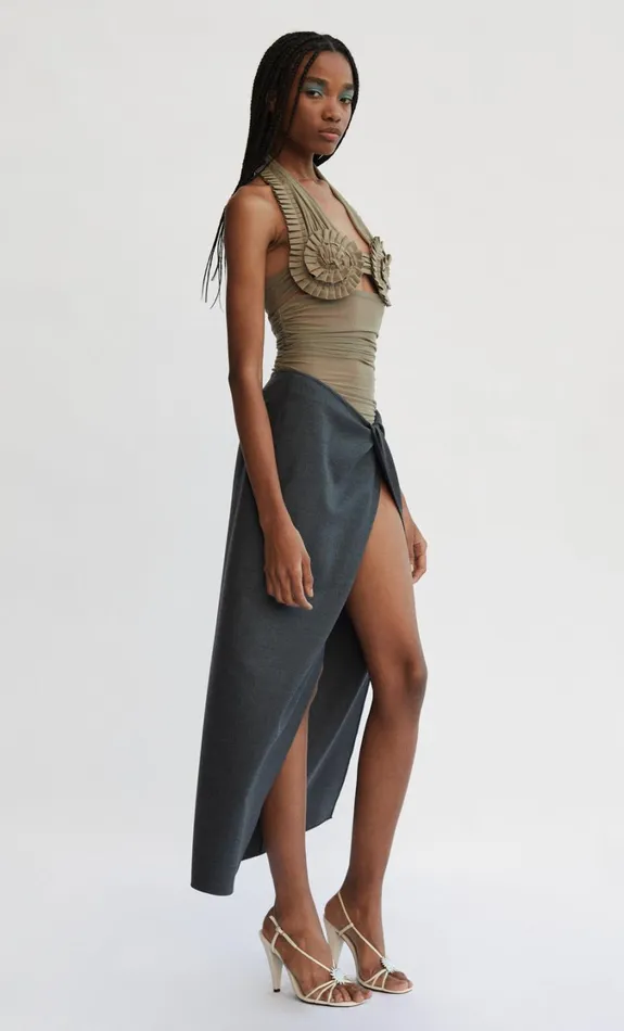 Women Bottoms Bec Bridge CRAWFORD TWIST SKIRT Charcoal