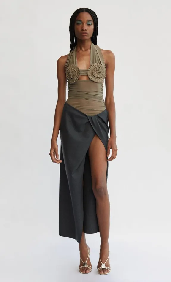 Women Bottoms Bec Bridge CRAWFORD TWIST SKIRT Charcoal
