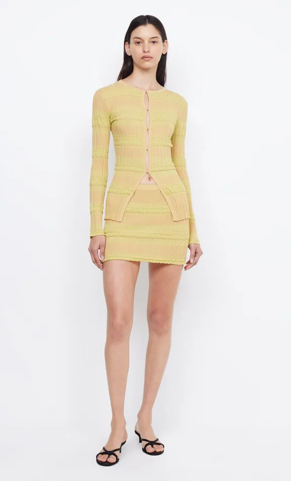 Women Bottoms Bec Bridge SCRUNCHIE KNIT MINI SKIRT Spliced Citron