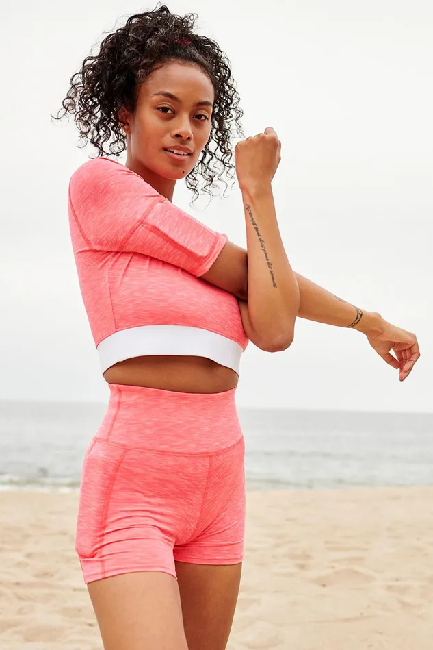 Women Bottoms Free People Kilogear Cut Set The Tone Shorts Neon Melon