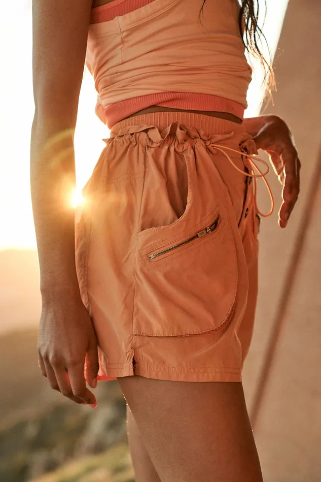 Women Bottoms Free People Off The Grid Solid Shorts Dried Apricot