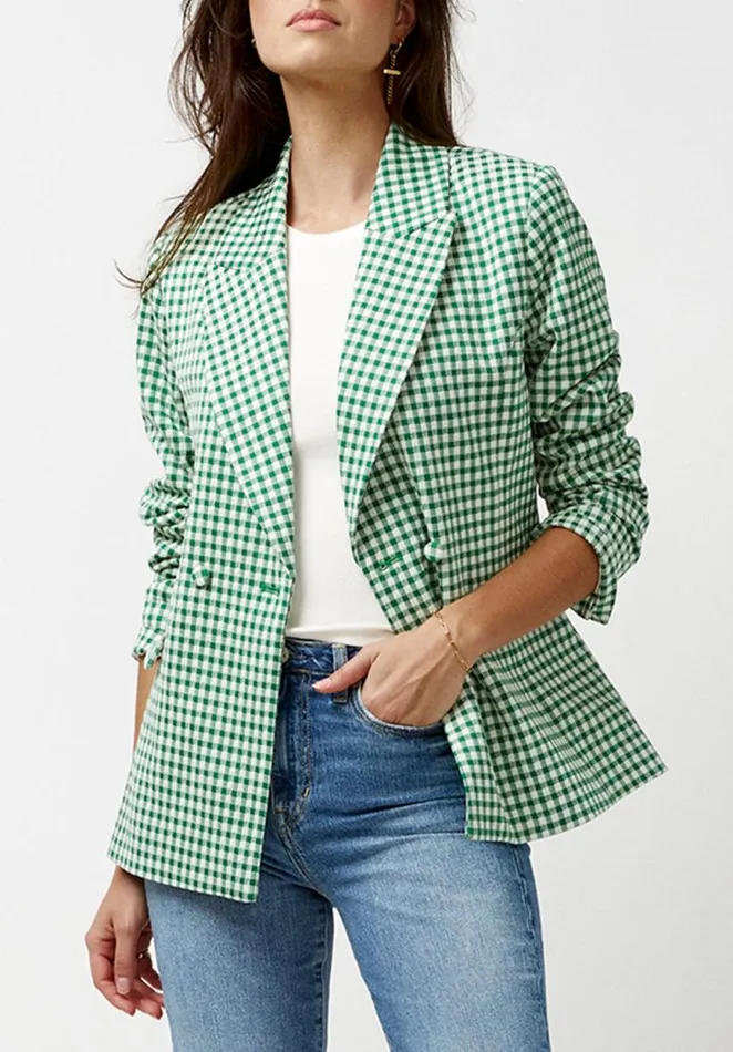 Women Boxy Bryce Blazer Verdant Green Buffalo David Bitton Jackets