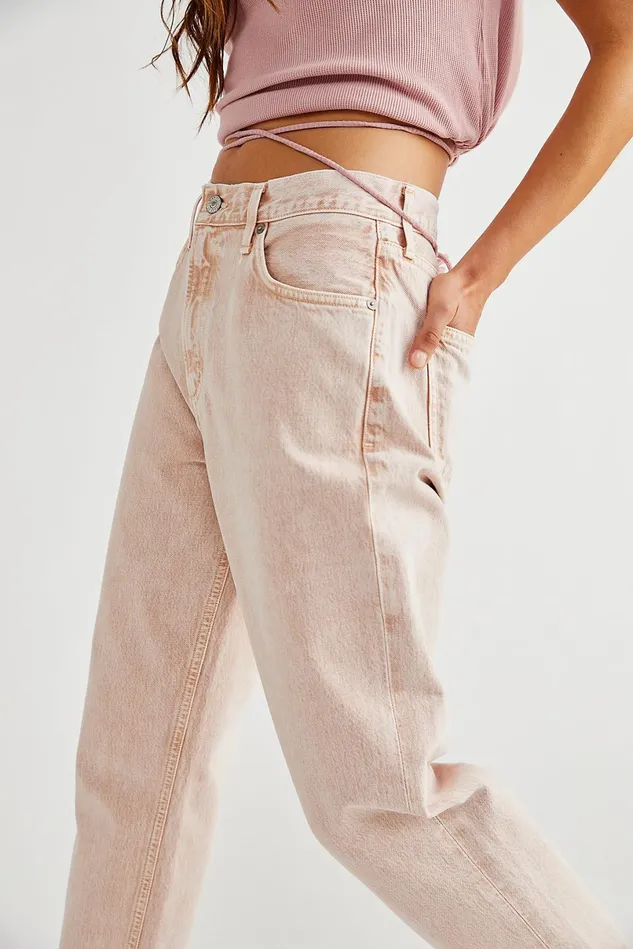 Women Boyfriend Jeans Free People Citizens Of Humanity Marlee Relaxed Taper Jeans Cactus Bloom