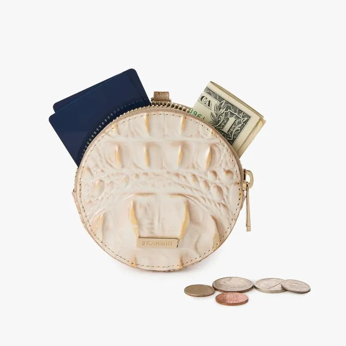 Women Brahmin Clip Ons and Keychains Circle Coin Purse Brindle Moonstone