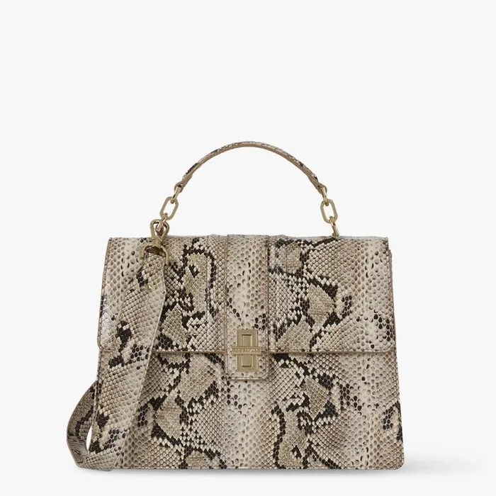 Women Brahmin Satchels Hallie Beige Sandcastle