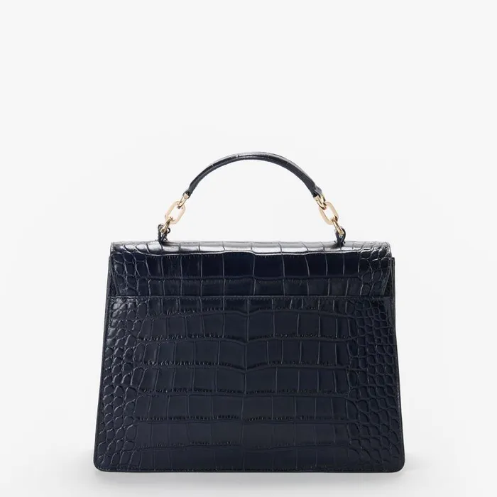 Women Brahmin Satchels Hallie Navy Alamere