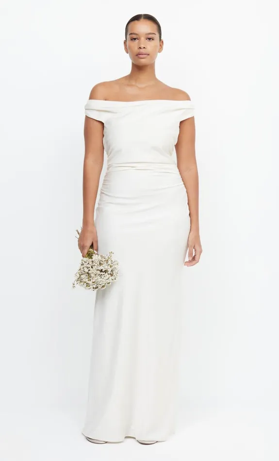 Women Brides Bec Bridge ETERNITY OFF SHOULDER MAXI Cream