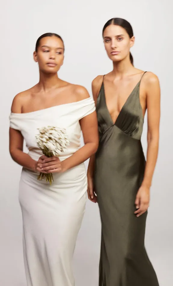 Women Brides Bec Bridge ETERNITY OFF SHOULDER MAXI Cream
