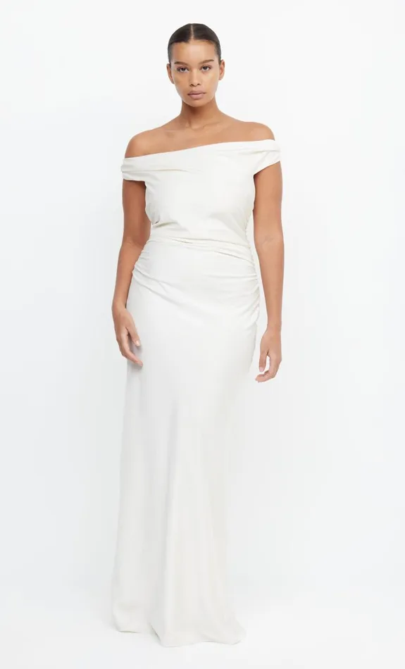 Women Brides Bec Bridge ETERNITY OFF SHOULDER MAXI Cream