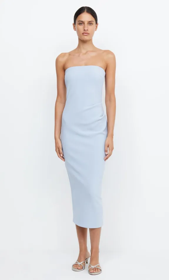 Women Bridesmaids Bec Bridge BE MINE STRAPLESS MIDI DRESS Dusty Blue