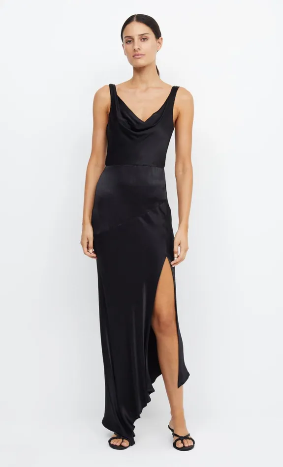 Women Bridesmaids Bec Bridge MOON DANCE COWL DRESS Black