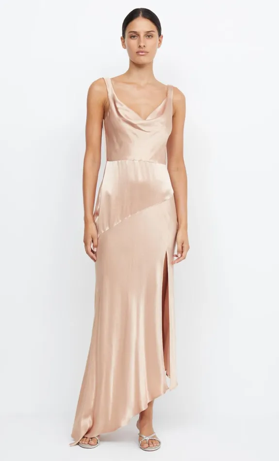 Women Bridesmaids Bec Bridge MOON DANCE COWL DRESS Rose Gold