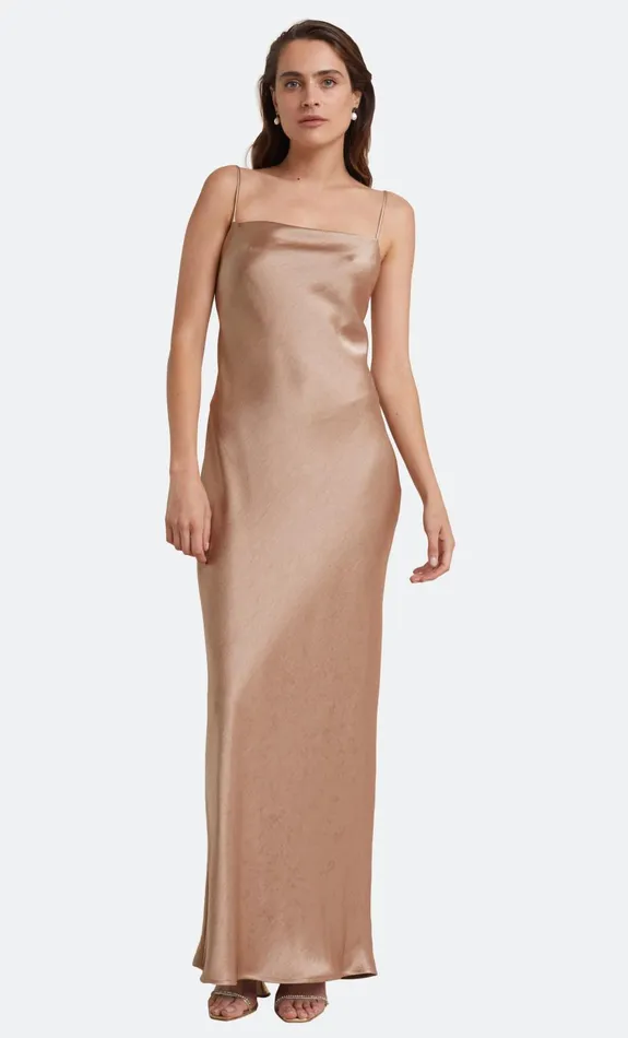 Women Bridesmaids Bec Bridge THE DREAMER TIE DRESS Golden