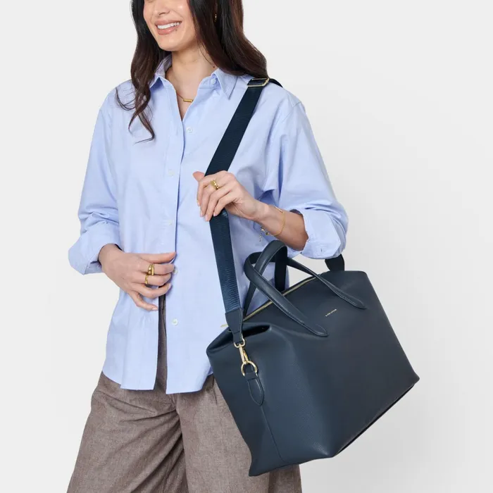 Women Cabin Bags and Suitcases Katie Loxton Milan Slate Blue Cabin Bag 8211 Vegan Leather