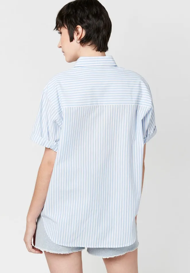 Women Candy Stripe Leonora Blouse Bluewht Stripe Buffalo David Bitton Blouses