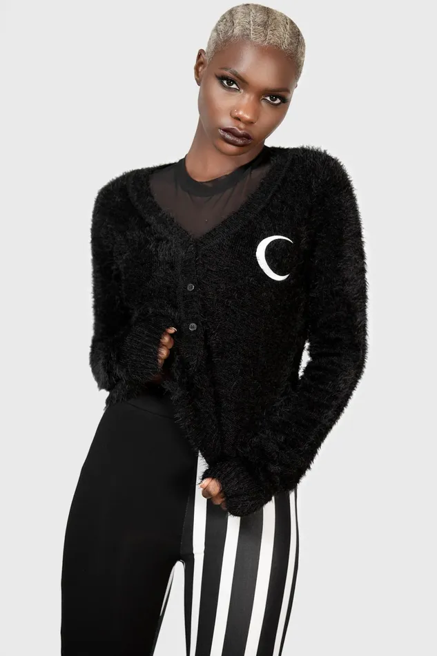Women Cardigans Killstar Crescent Knit Cardigan