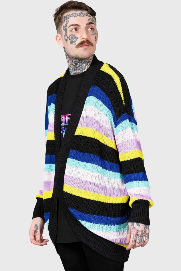 Women Cardigans Killstar Neon Rainbow Cardigan