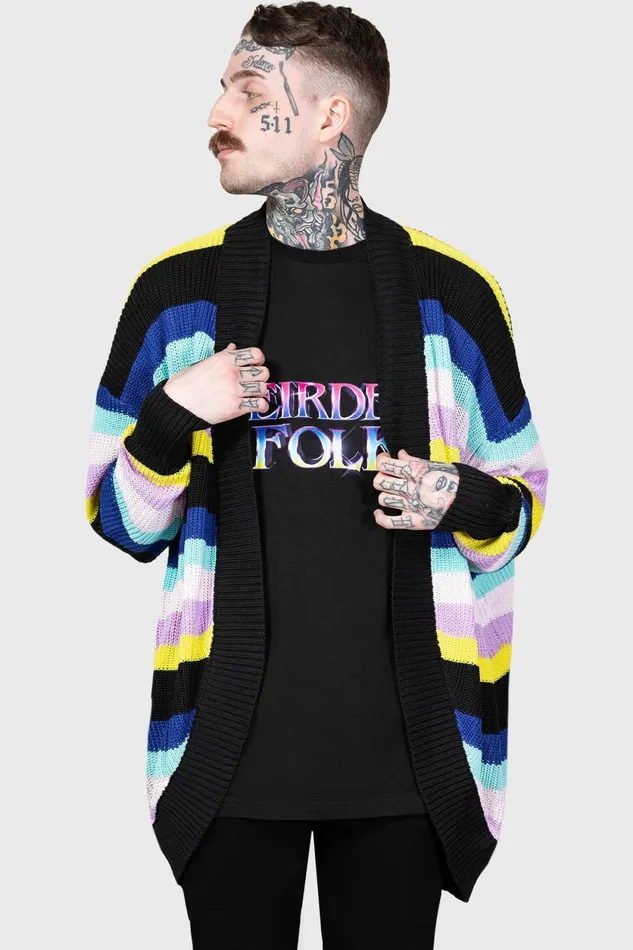 Women Cardigans Killstar Neon Rainbow Cardigan