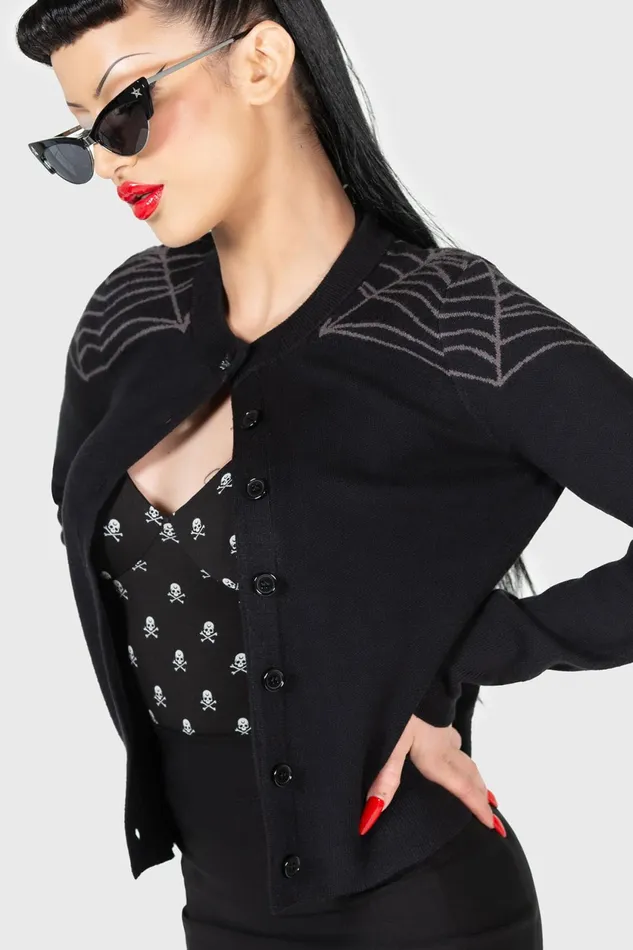 Women Cardigans Killstar Web With It Cardigan