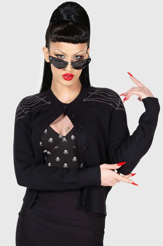 Women Cardigans Killstar Web With It Cardigan
