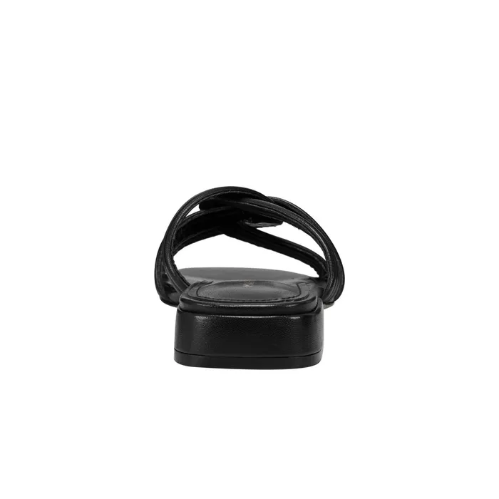 Women Casara Slide Sandal Black Leather Marc Fisher Mules and Slides